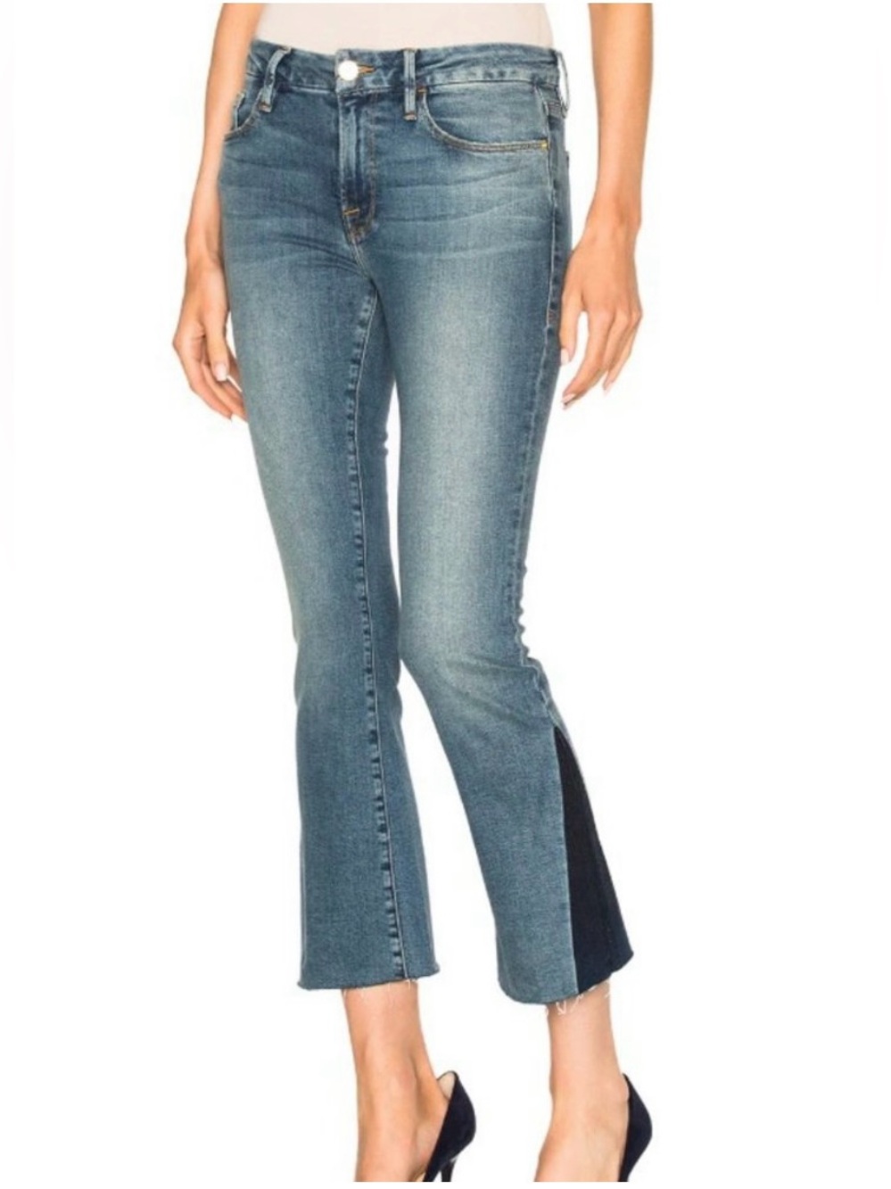Frame Denim Le Crop Mini Boot Jeans in Austin Wash Size 28